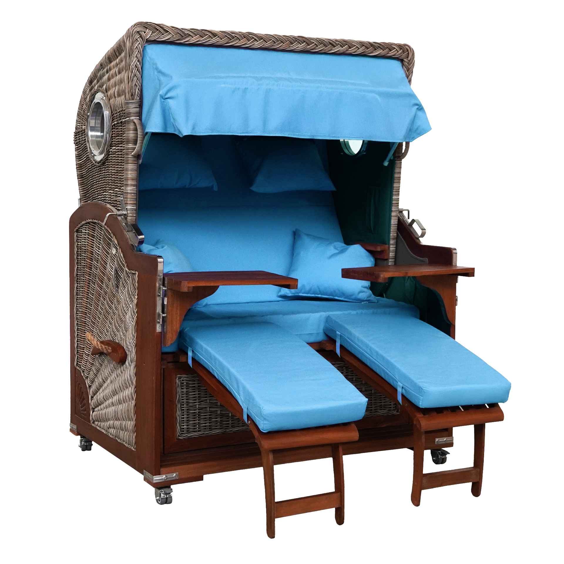 Webavita Strandkorb Bali Mahagoni Türkis Webavita Strandkorb Bali Mahagoni Türkis