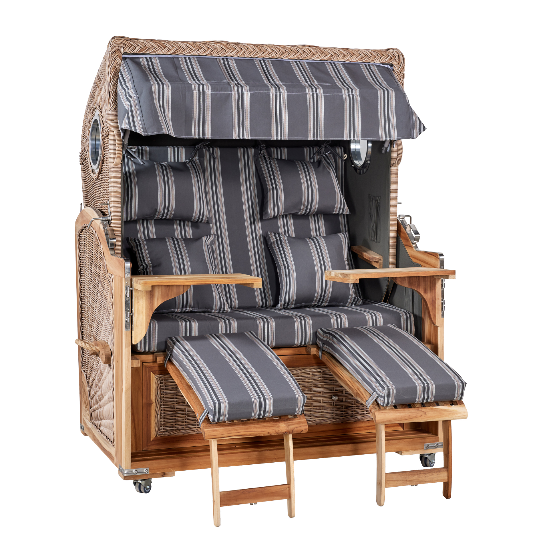 Webavita Strandkorb Bali Teak Grau