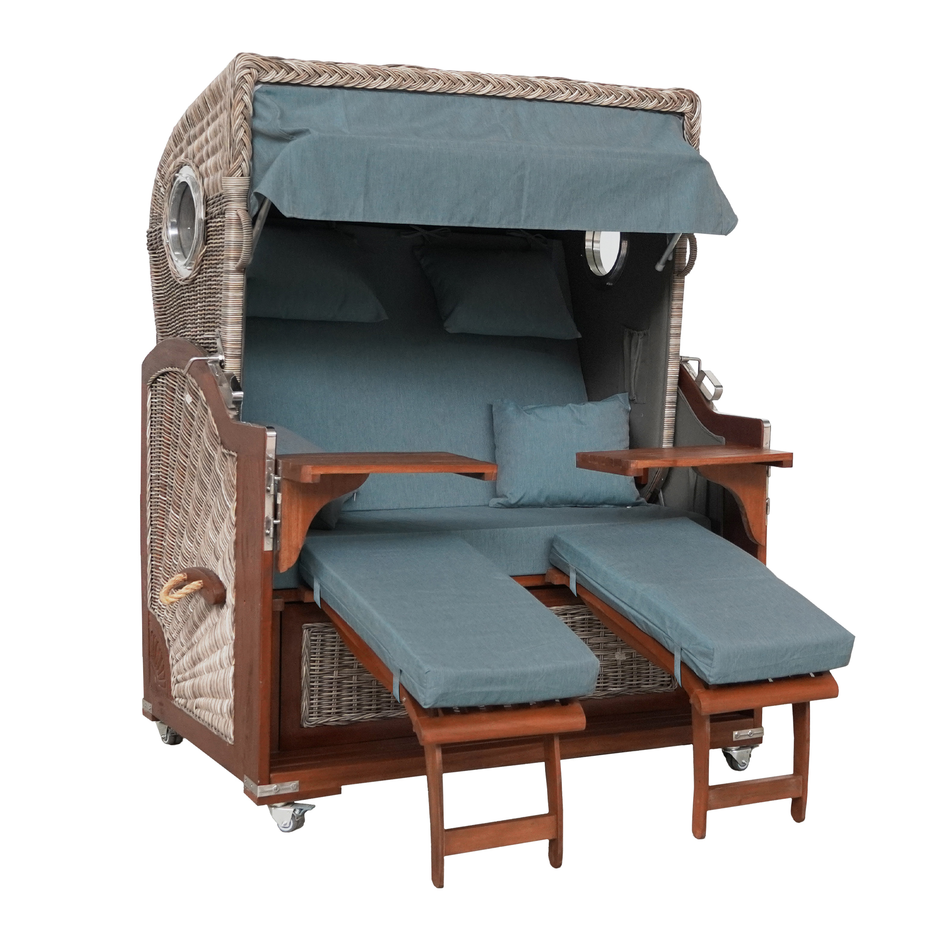 Webavita Strandkorb Bali Teak Grau