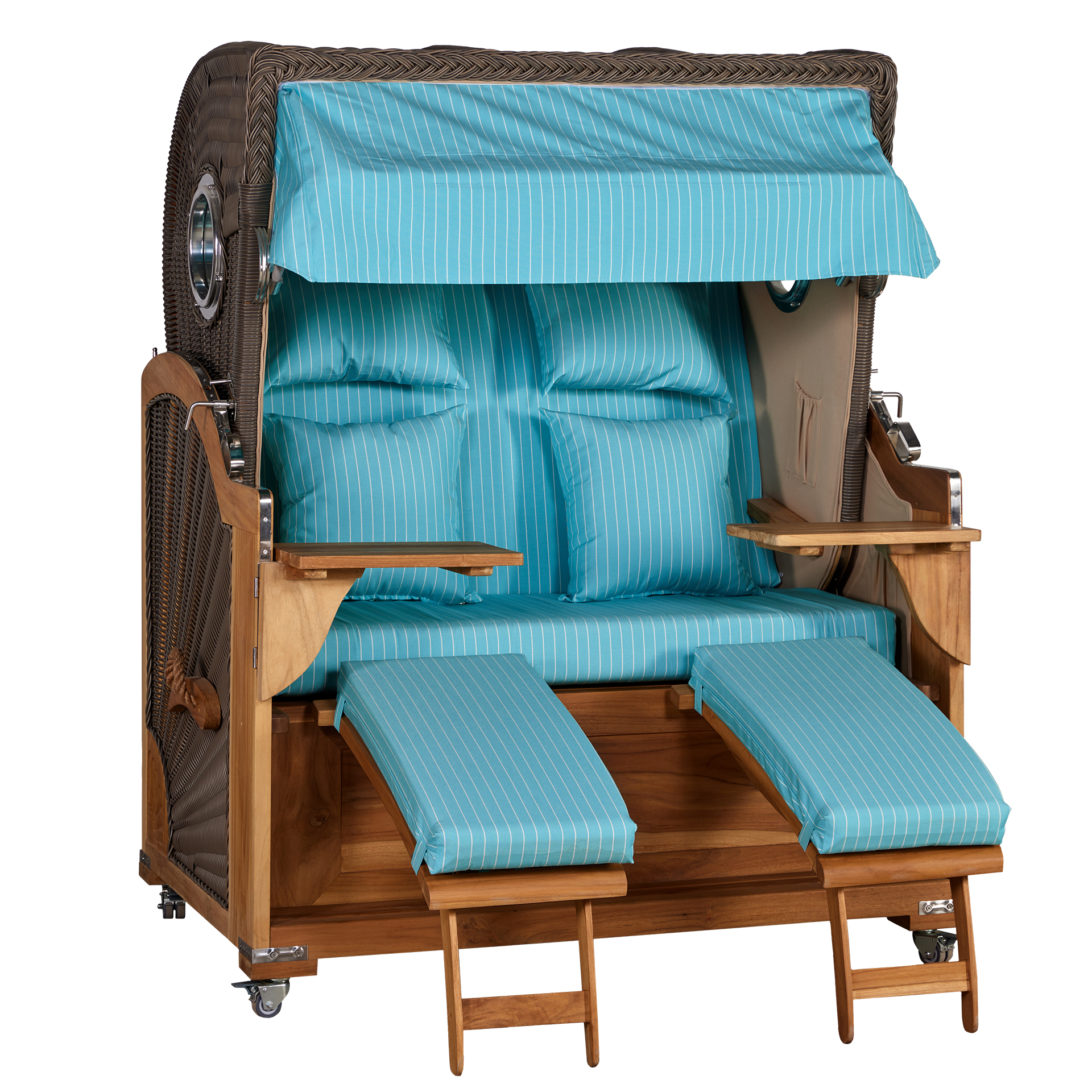 Webavita Strandkorb Audrey Teak Mittleres Türkis Webavita Strandkorb Audrey Teak Mittleres Türkis