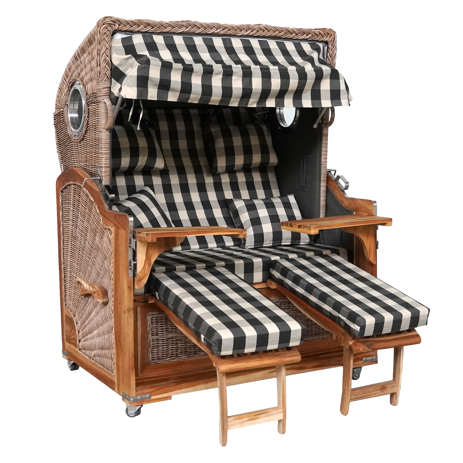 Webavita Strandkorb Bali Teak Grau