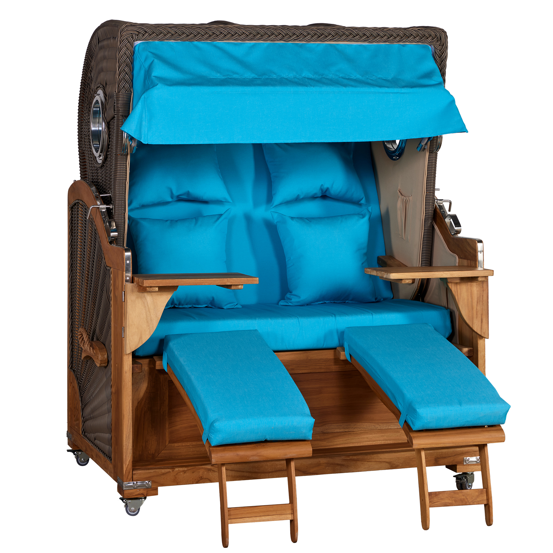 Webavita Strandkorb Audrey Teak Türkis Webavita Strandkorb Audrey Teak Türkis