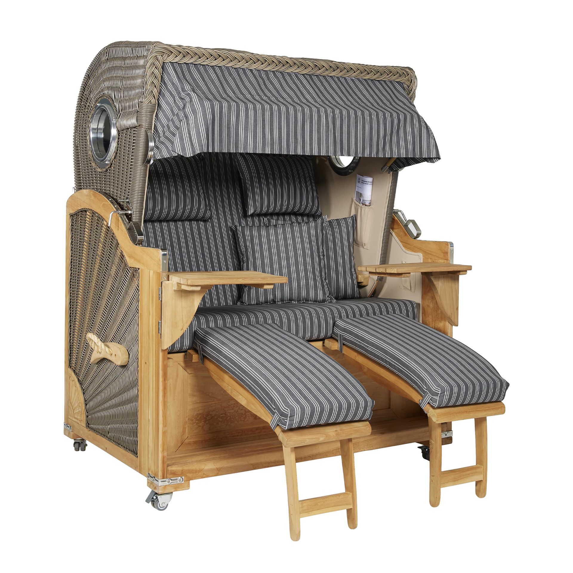 Webavita Strandkorb Audrey Teak Grau Webavita Strandkorb Audrey Teak Grau