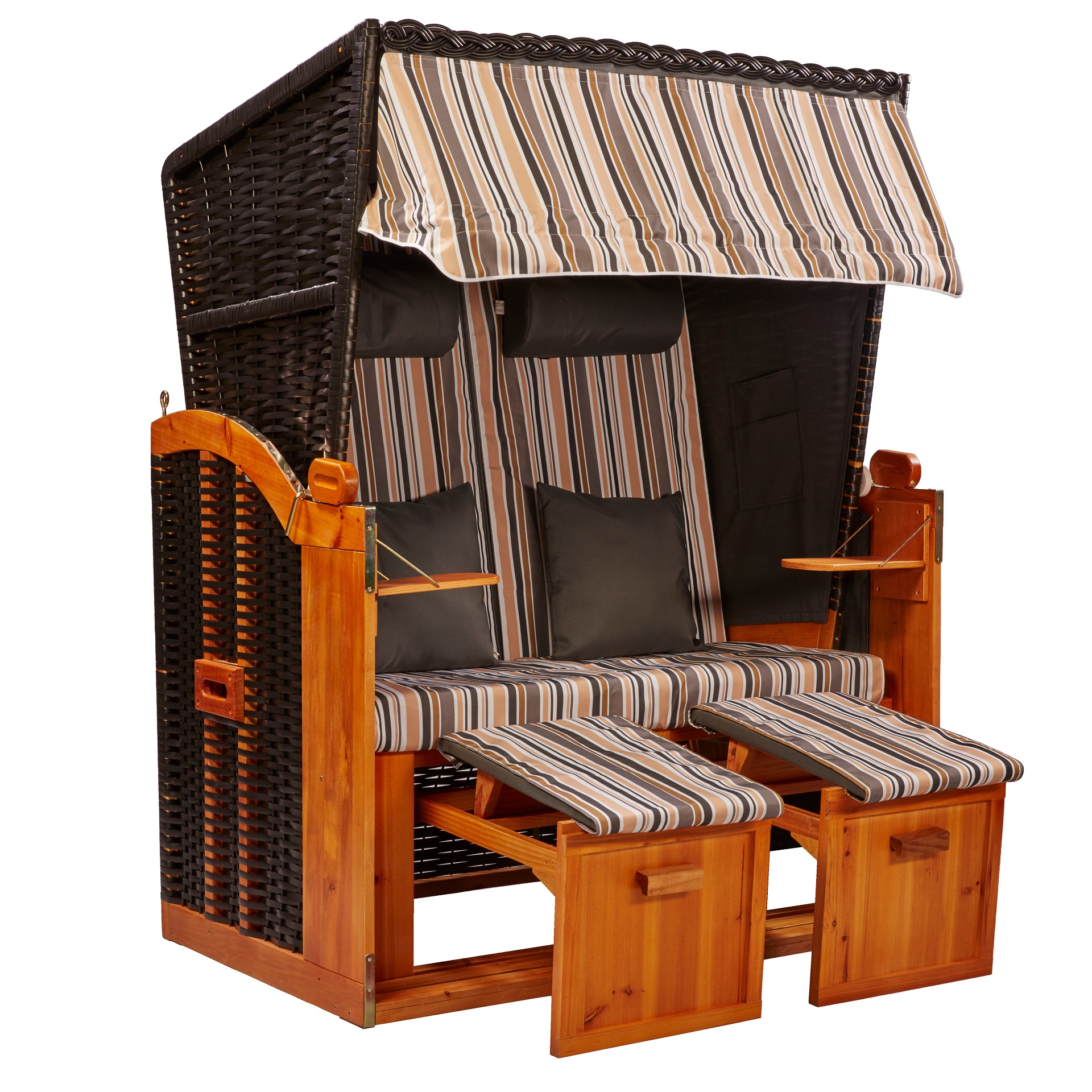 Webavita Strandkorb 2-Sitzer Marlene Ostsee Olive Grau