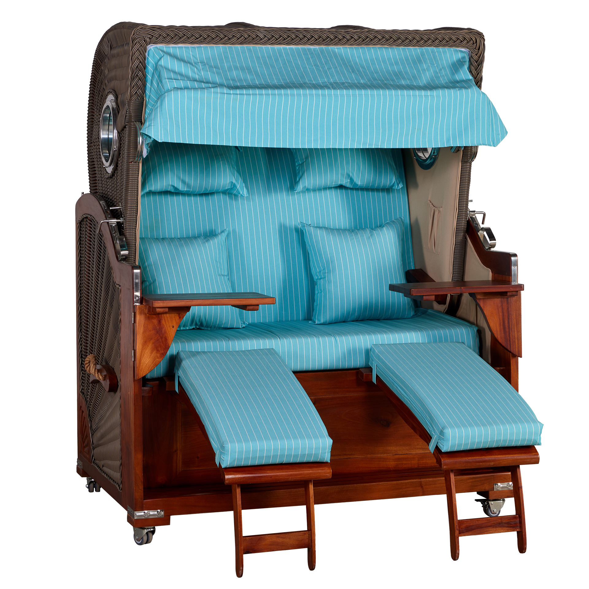 Webavita Strandkorb Romy Mahagoni Mittleres Türkis Webavita Strandkorb Romy Mahagoni Mittleres Türkis