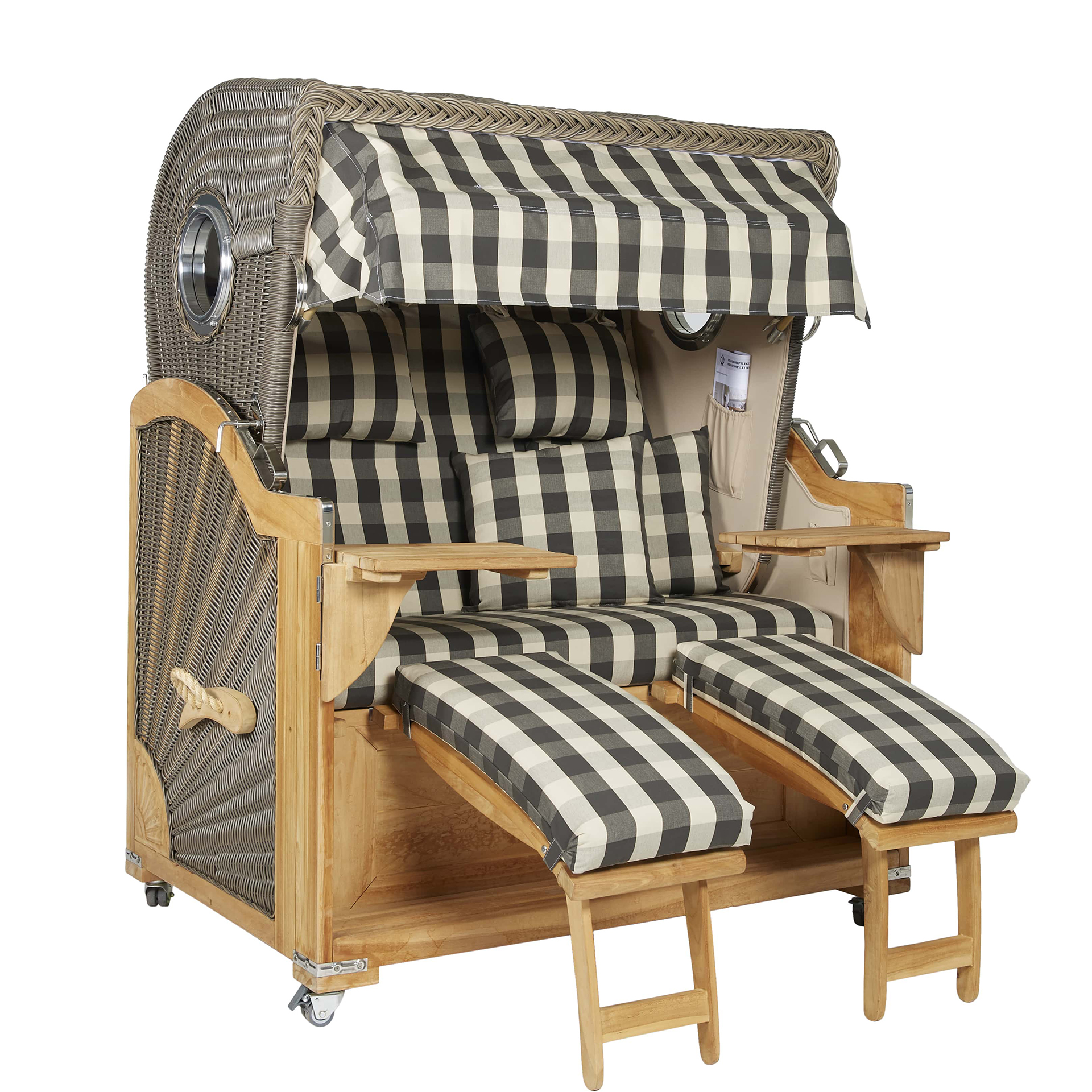 Webavita Strandkorb Audrey Teak Grau Webavita Strandkorb Audrey Teak Grau