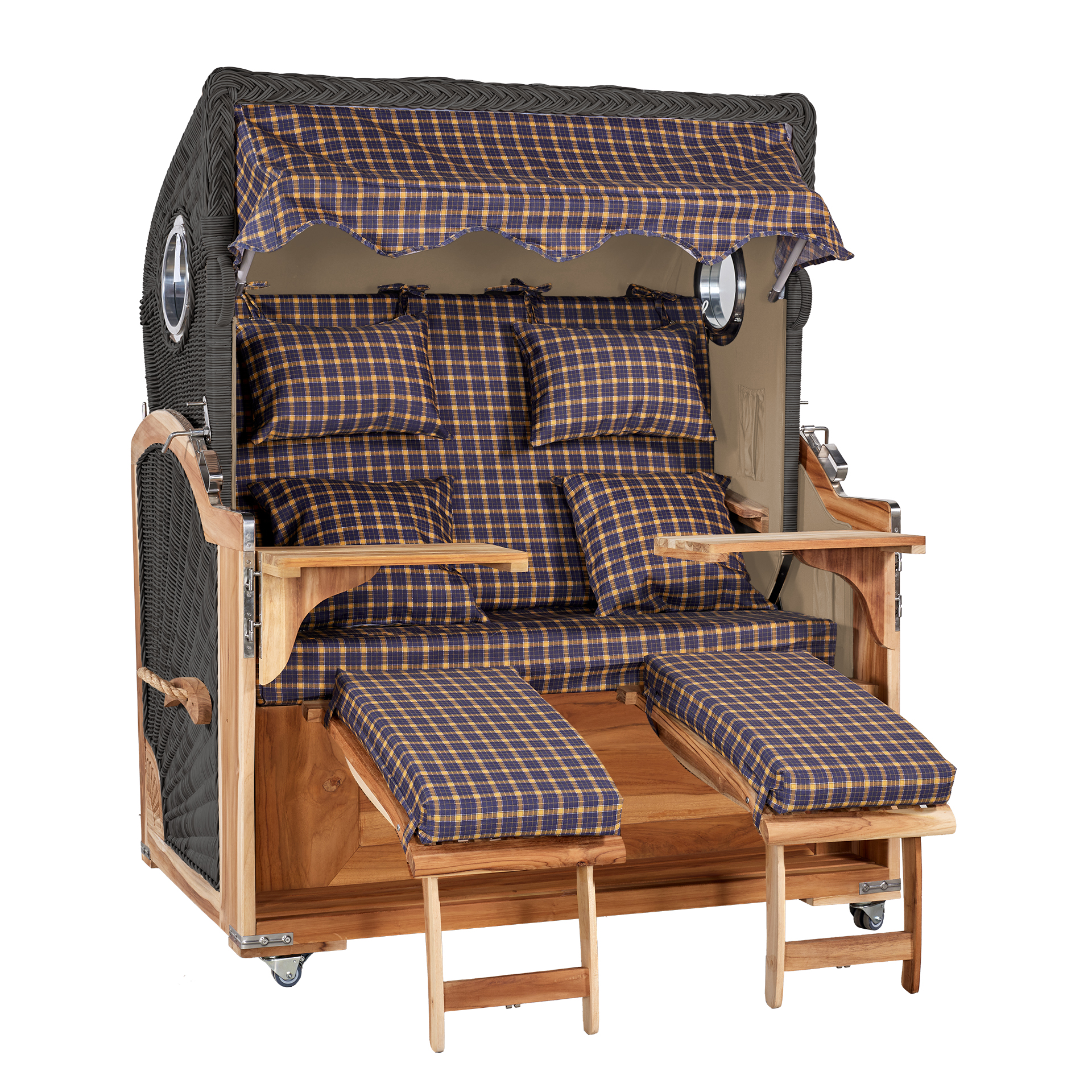 Webavita Strandkorb Audrey Teak Blau Webavita Strandkorb Audrey Teak Blau