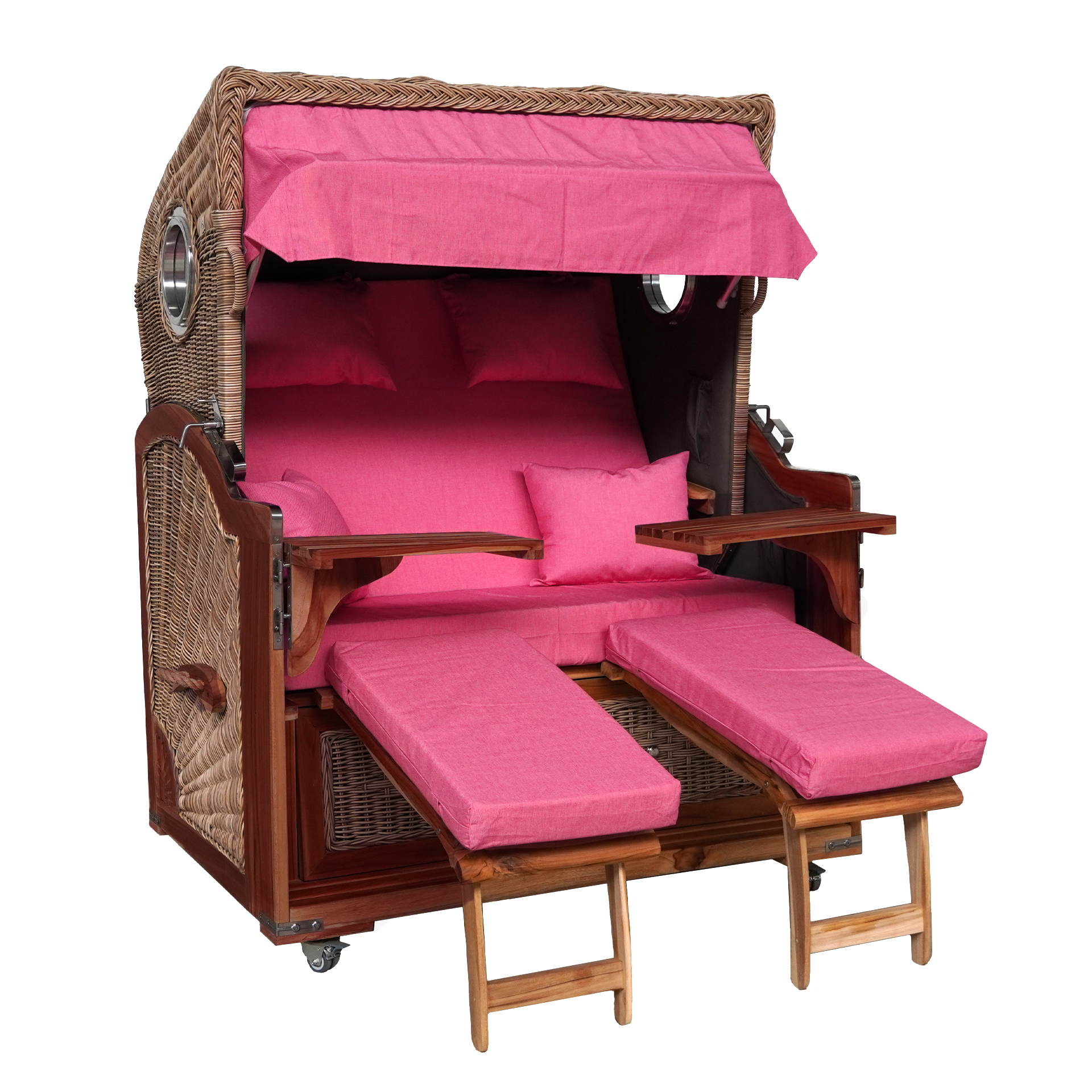 Webavita Strandkorb Bali Mahagoni Rosa