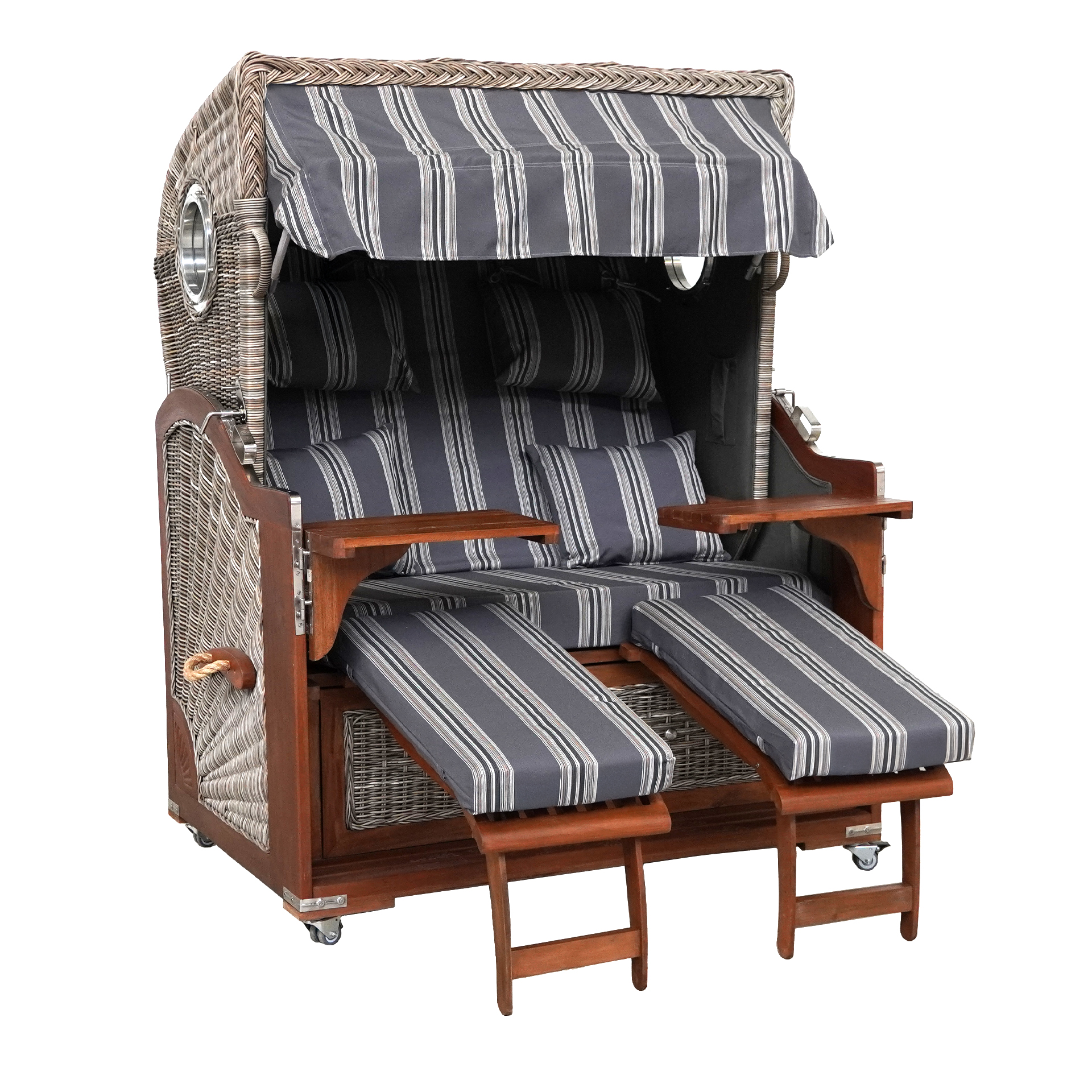 Webavita Strandkorb Bali Mahagoni Grau Webavita Strandkorb Bali Mahagoni Grau