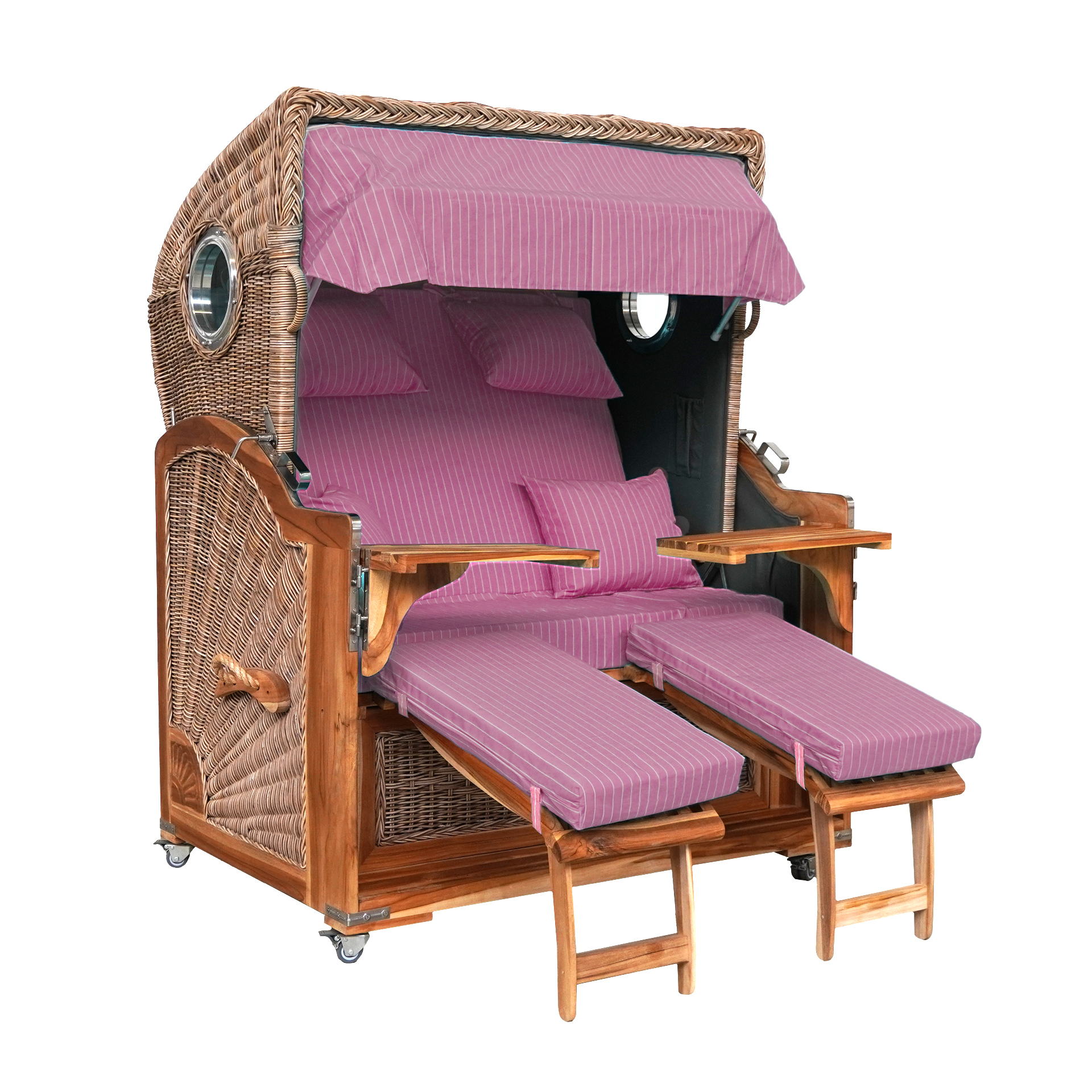 Webavita Strandkorb Bali Teak Rosa