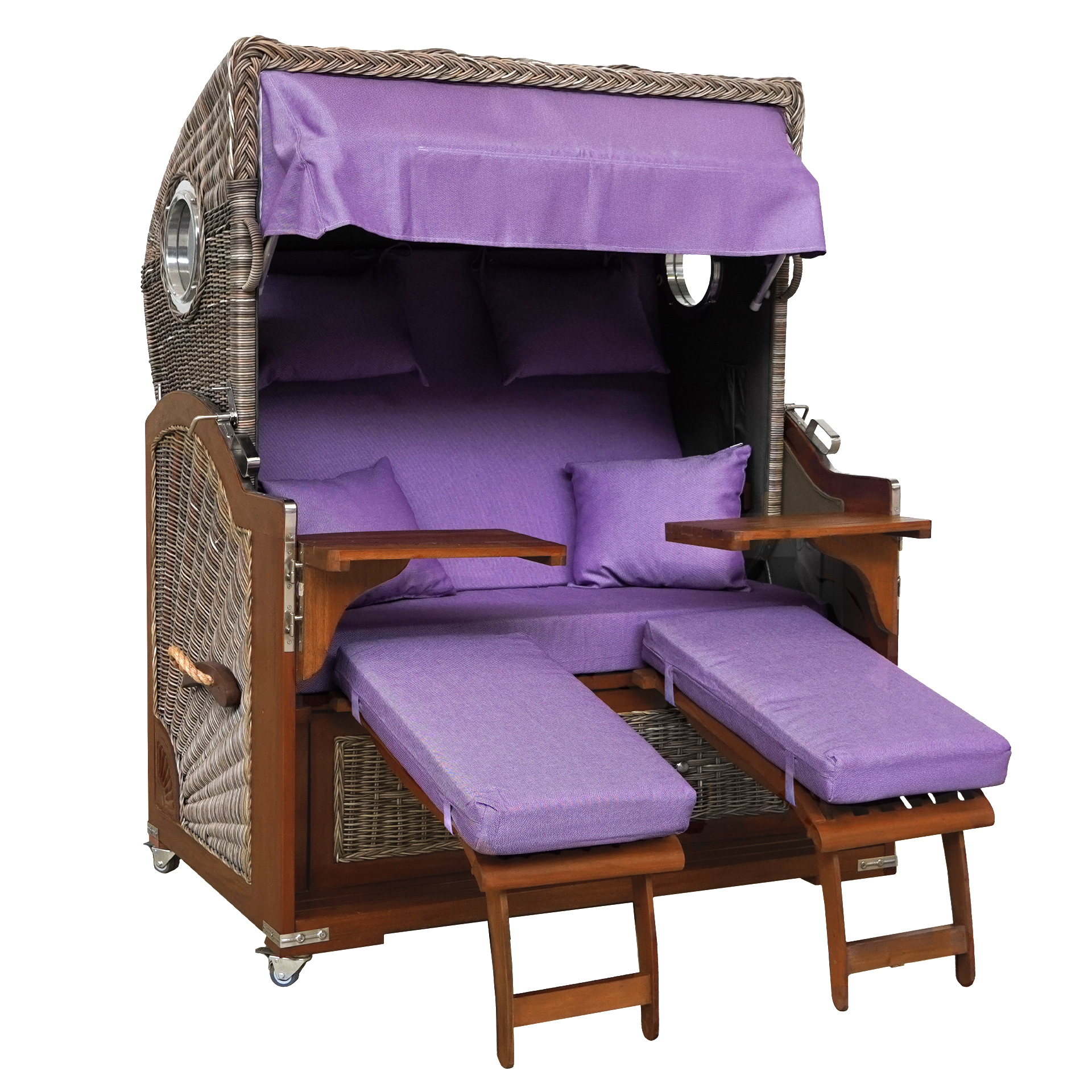 Webavita Strandkorb Bali Teak Violett