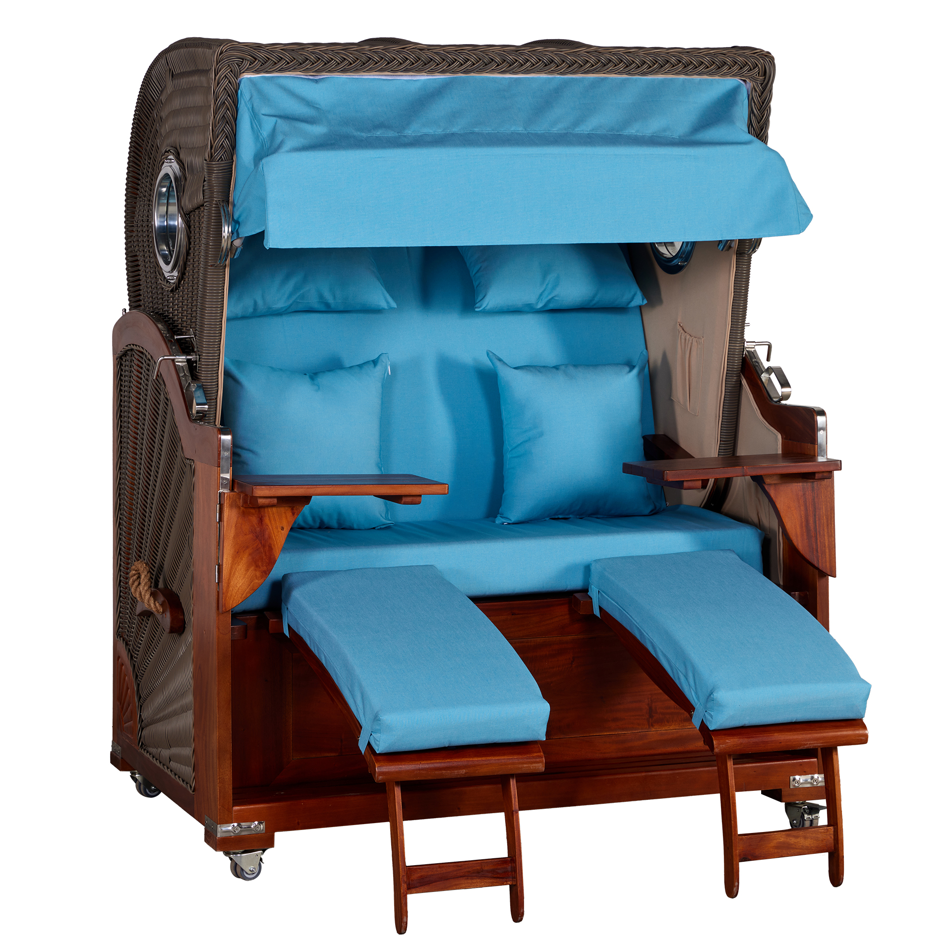 Webavita Strandkorb Romy Mahagoni Himmelblau Webavita Strandkorb Romy Mahagoni Himmelblau