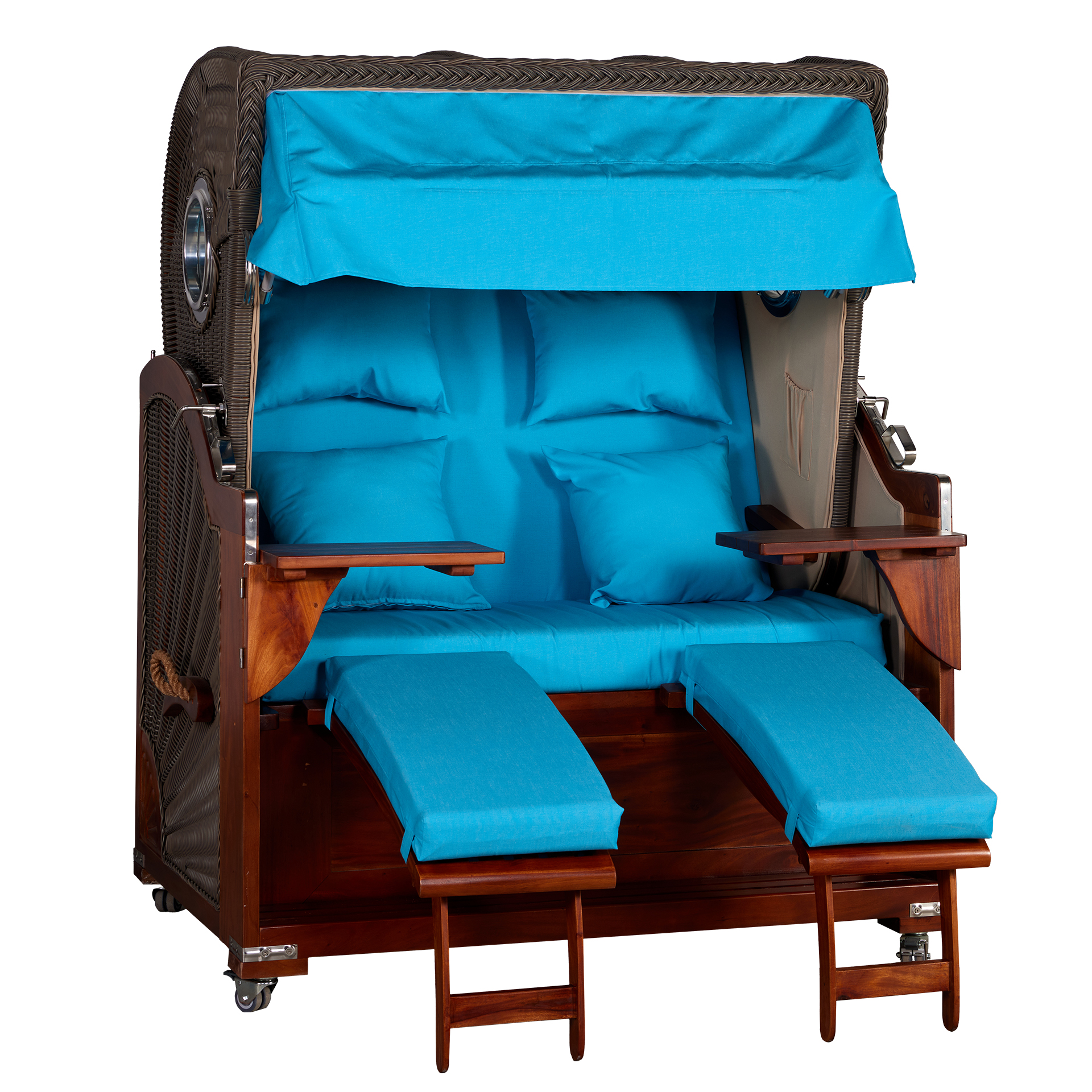 Webavita Strandkorb Romy Mahagoni Türkis Webavita Strandkorb Romy Mahagoni Türkis