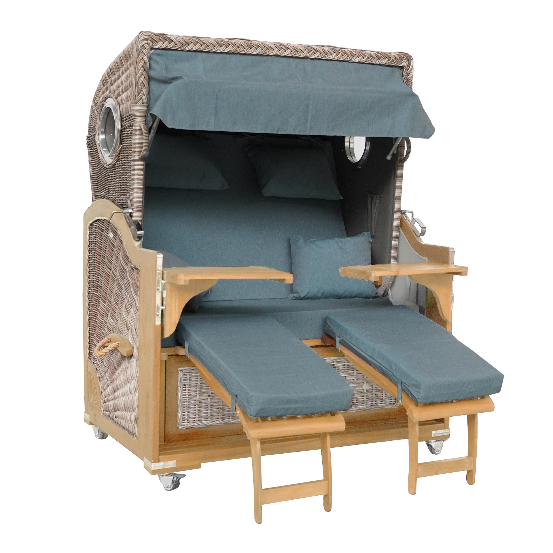 Webavita Strandkorb Bali Teak Grau