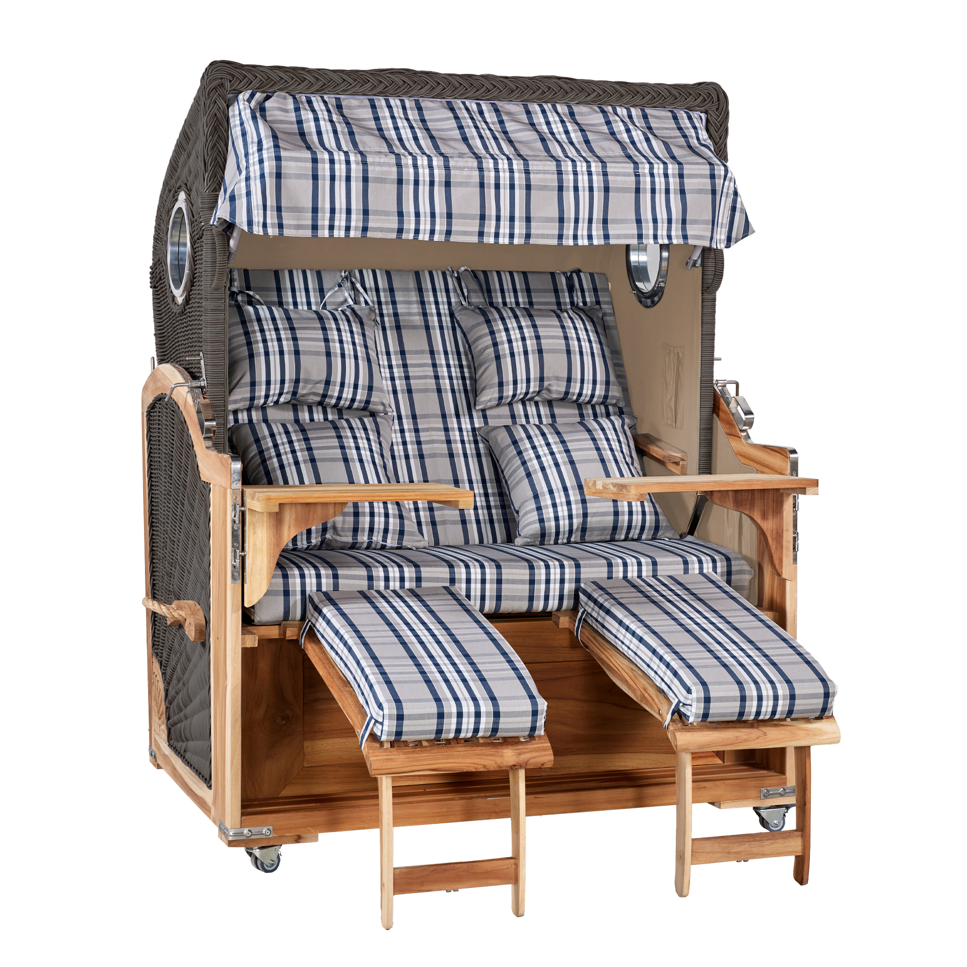 Webavita Strandkorb Audrey Teak Grau Webavita Strandkorb Audrey Teak Grau