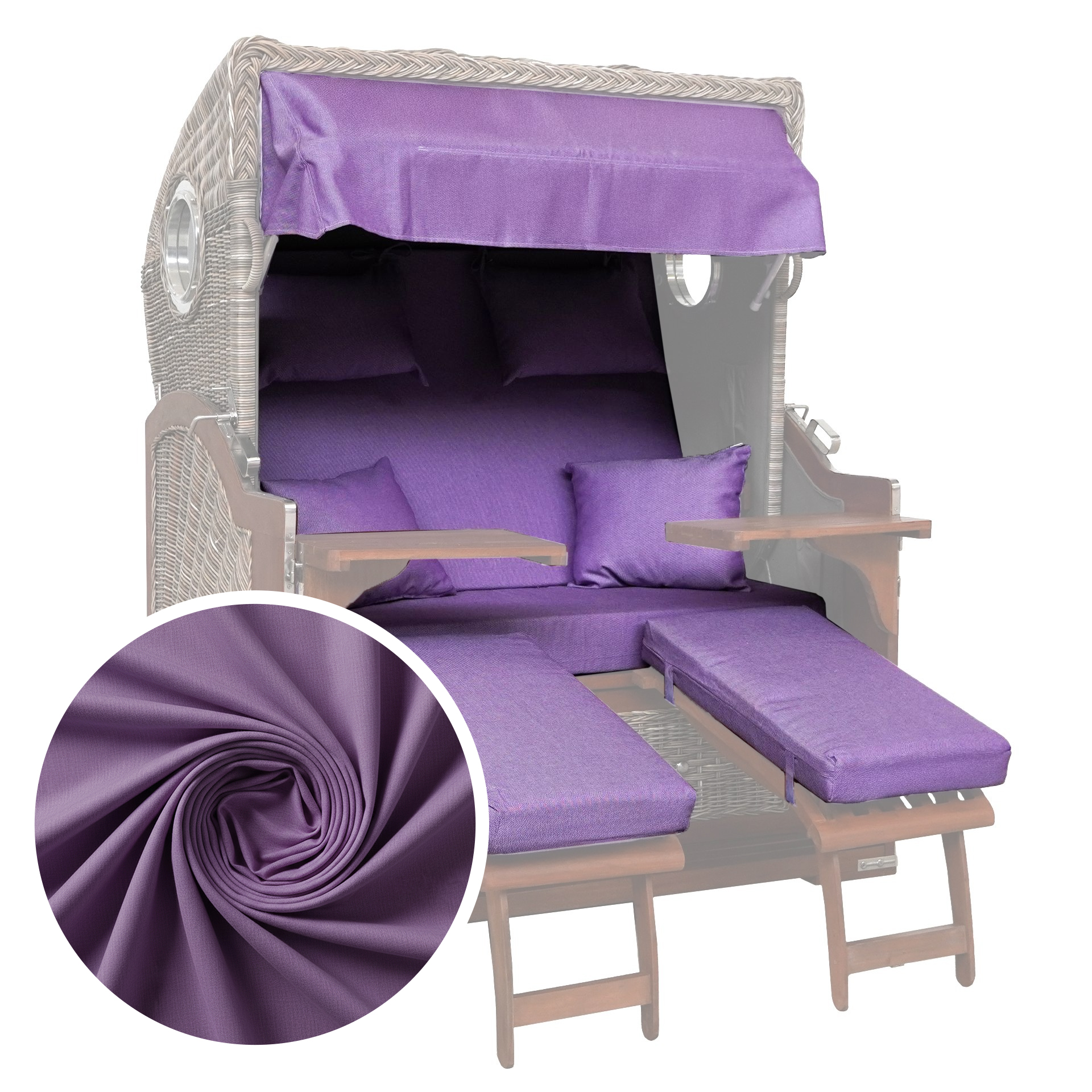 Webavita Strandkorbbezug 2,5 Sitzer Violett Bali