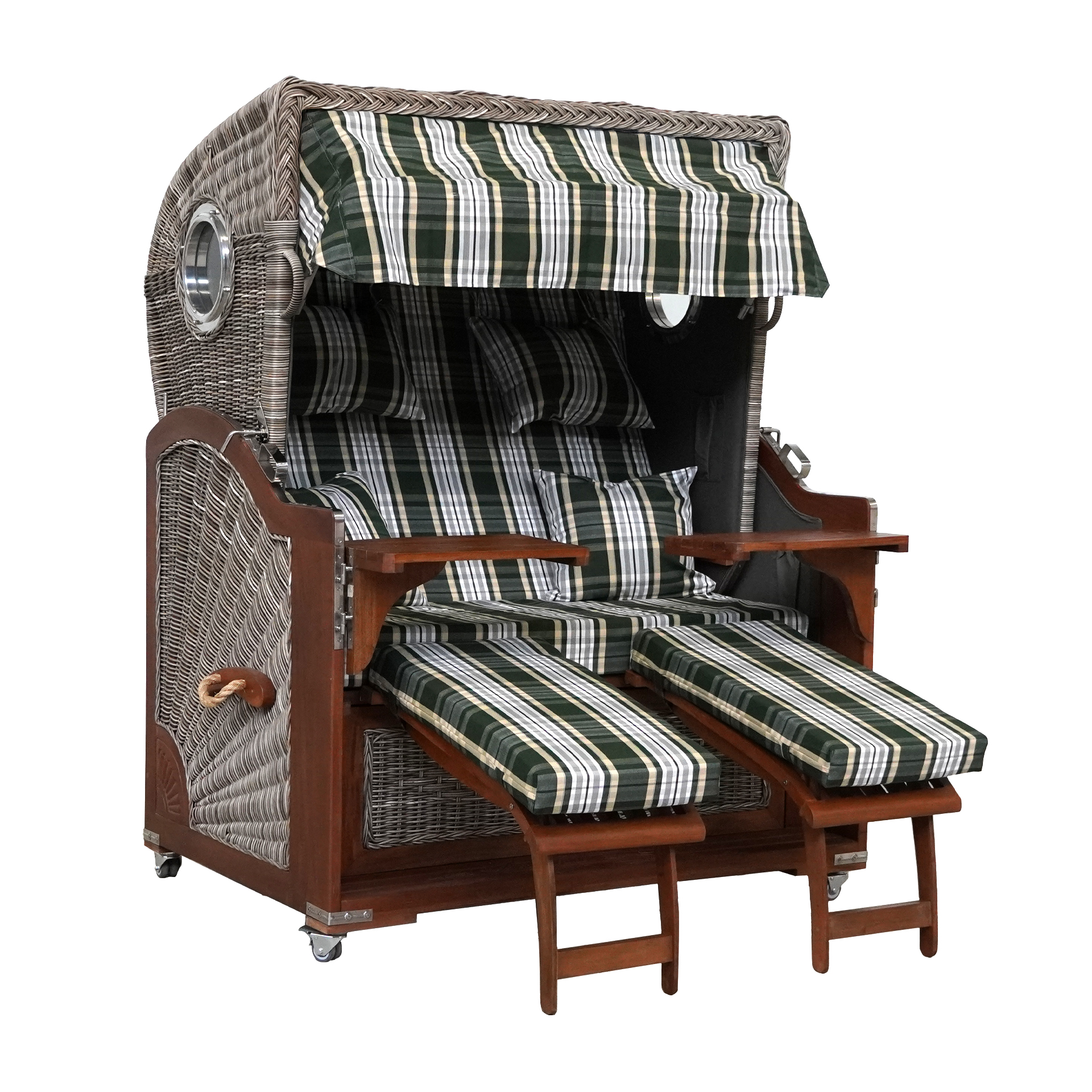 Webavita Strandkorb Bali Mahagoni Grün Webavita Strandkorb Bali Mahagoni Grün