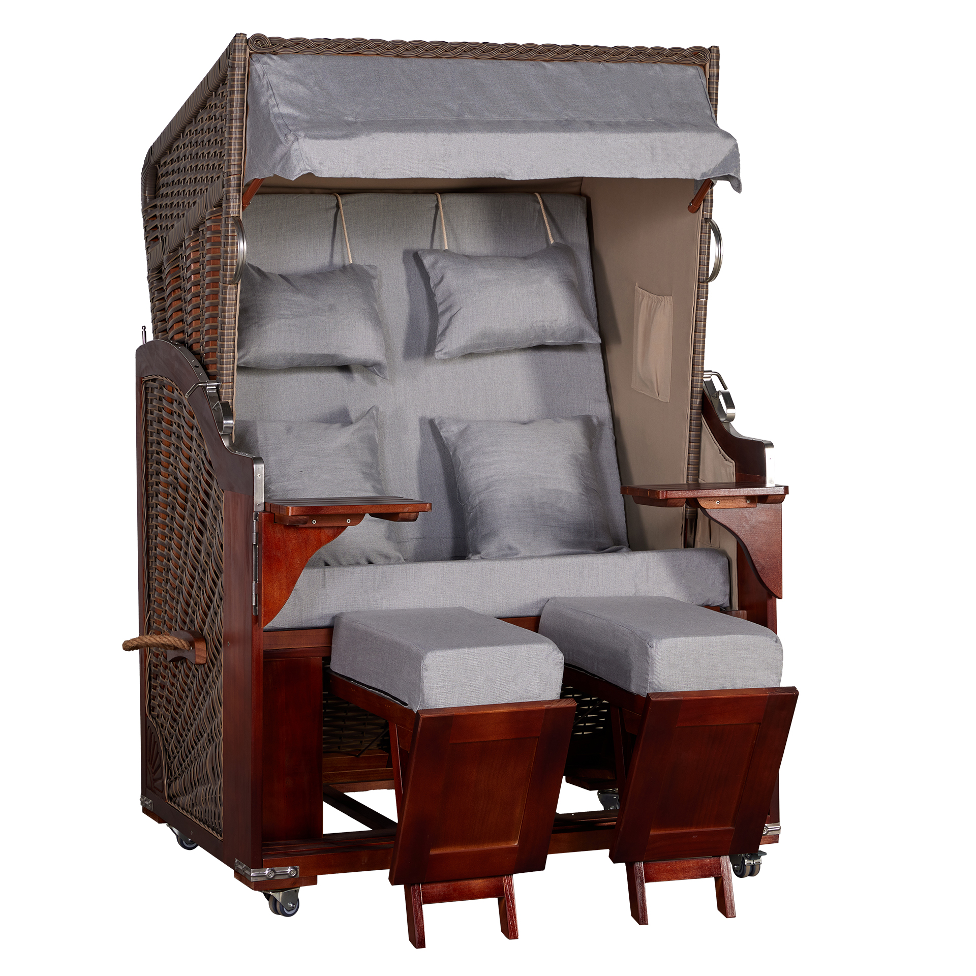 Webavita Strandkorb Karibik Pinie Grau