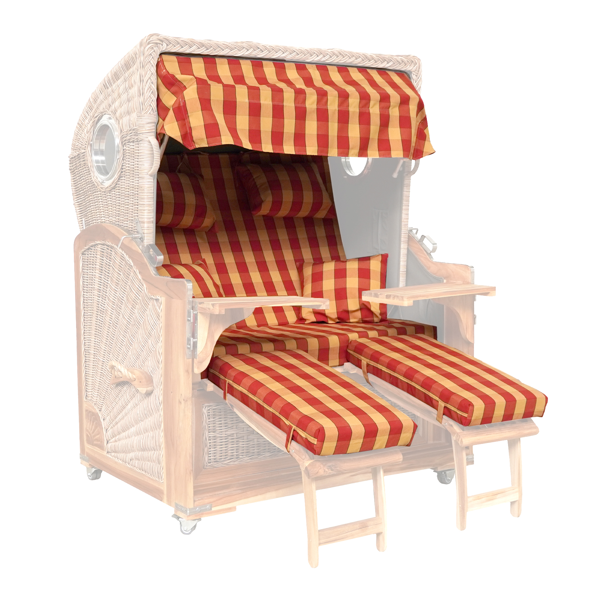 Webavita Strandkorbbezug 2,5 Sitzer Rot kariert Bali
